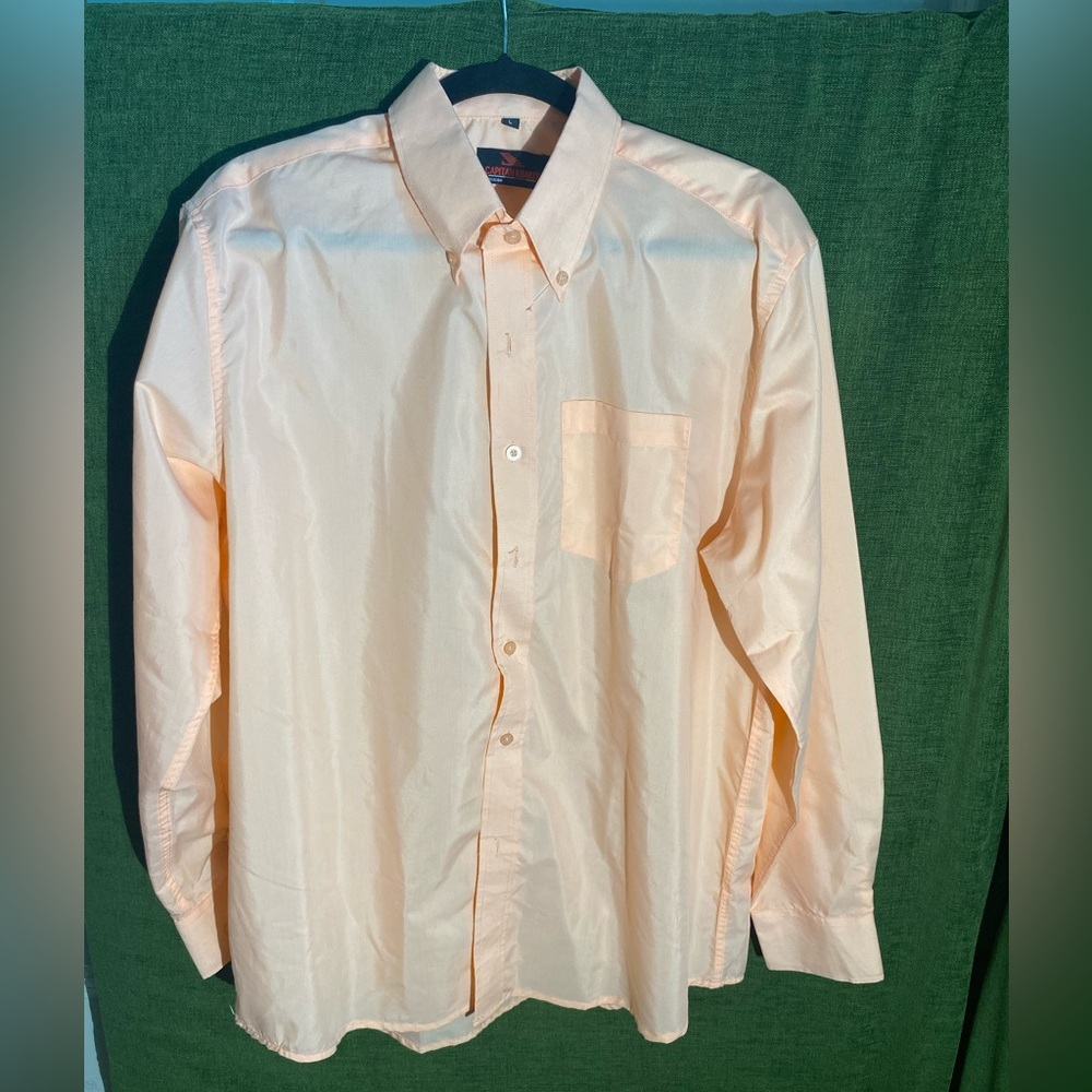 Men's Light Peach Casual Button Down Shirt